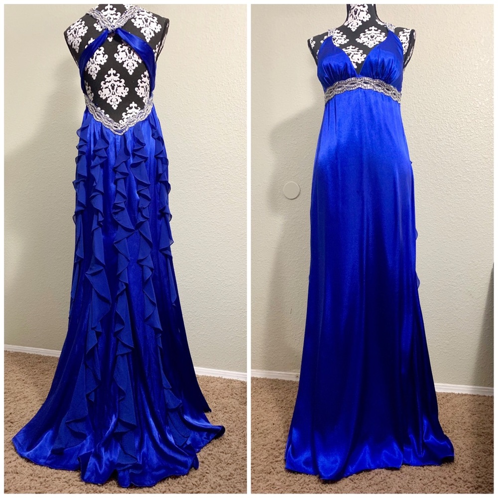 SALE Stunning Formal Prom Dress w/ Sequins Ruffles - Picture 1 of 8
